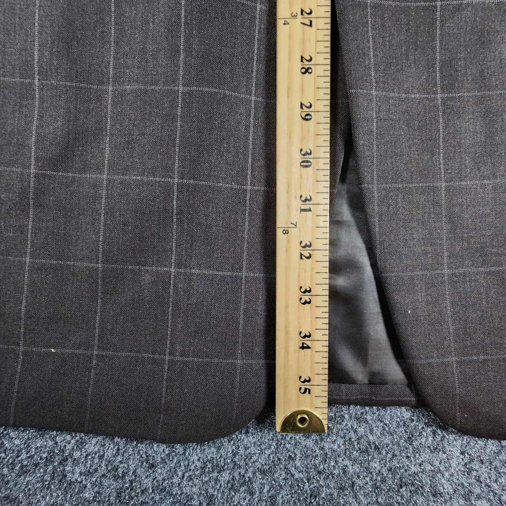 Scabal Bespoke 2 Pc Suit Mens 43XL Pants35x37 Brown Windowpane Super 100s Wool - Picture 12 of 16